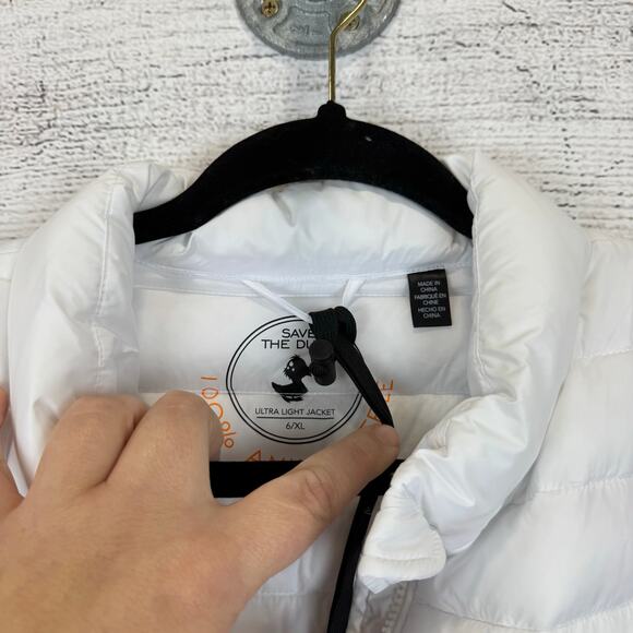 Save The Duck Women's White Neha Channel Plumtech Quilt Puffer Jacket Size XL - Picture 6 of 10